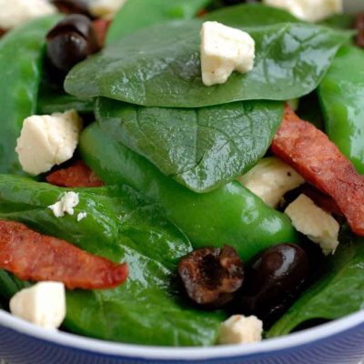 Spinach Salad with Chorizo & Feta