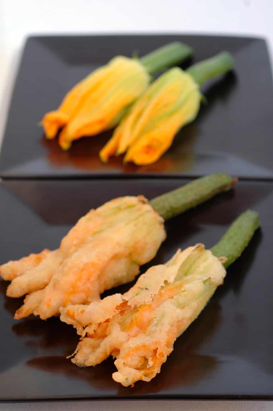 Persian Fetta and Caper Stuffed Zucchini Flowers