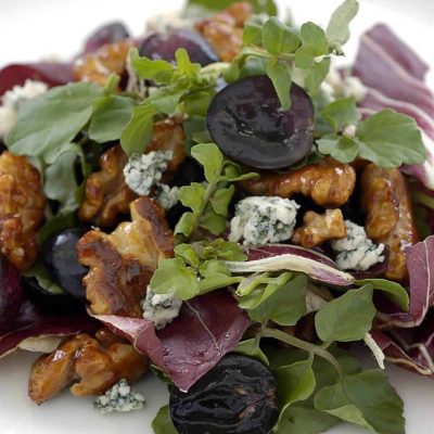 Radicchio Salad with Blue Cheese, Honeyed Walnuts and Cabernet