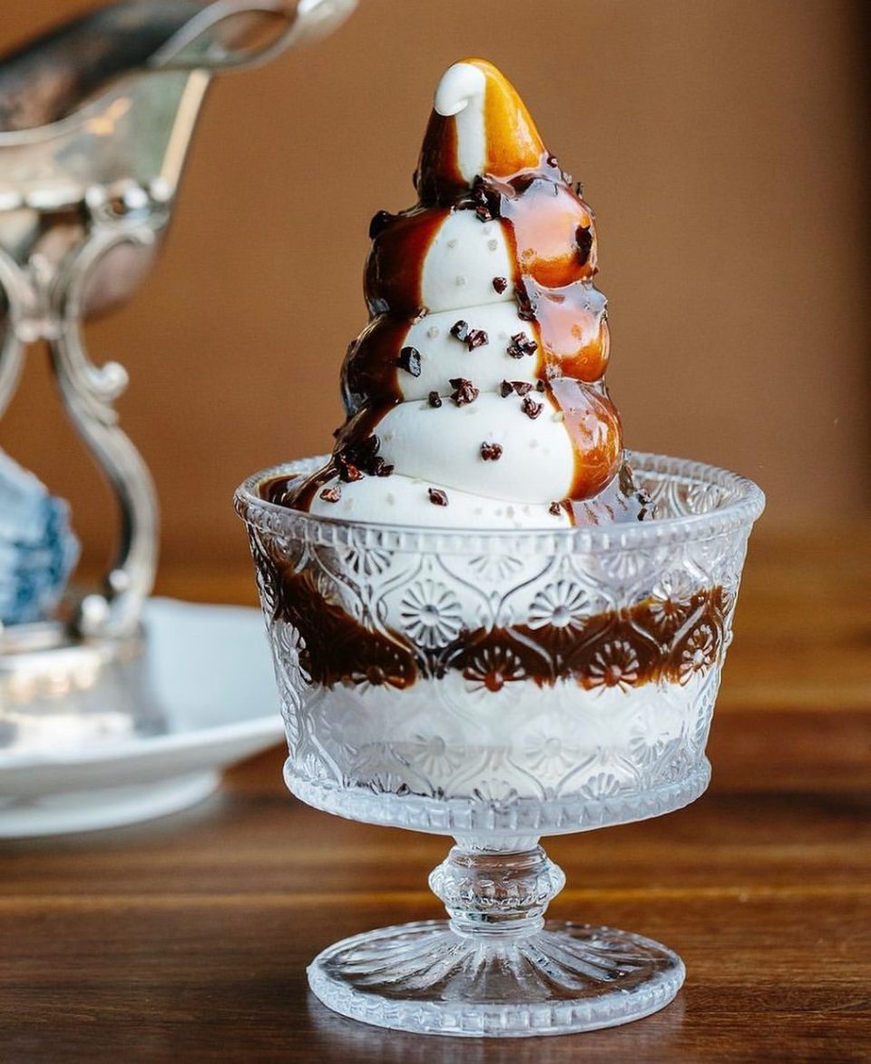 The Angler Sundae with embered caramel and toasted cocoa nibs at @anglersanfrancisco