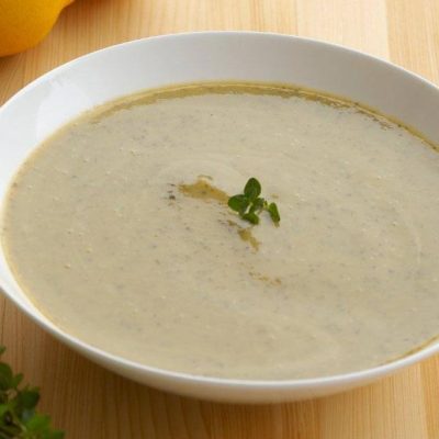 Zucchini soup with ginger and lemon thyme