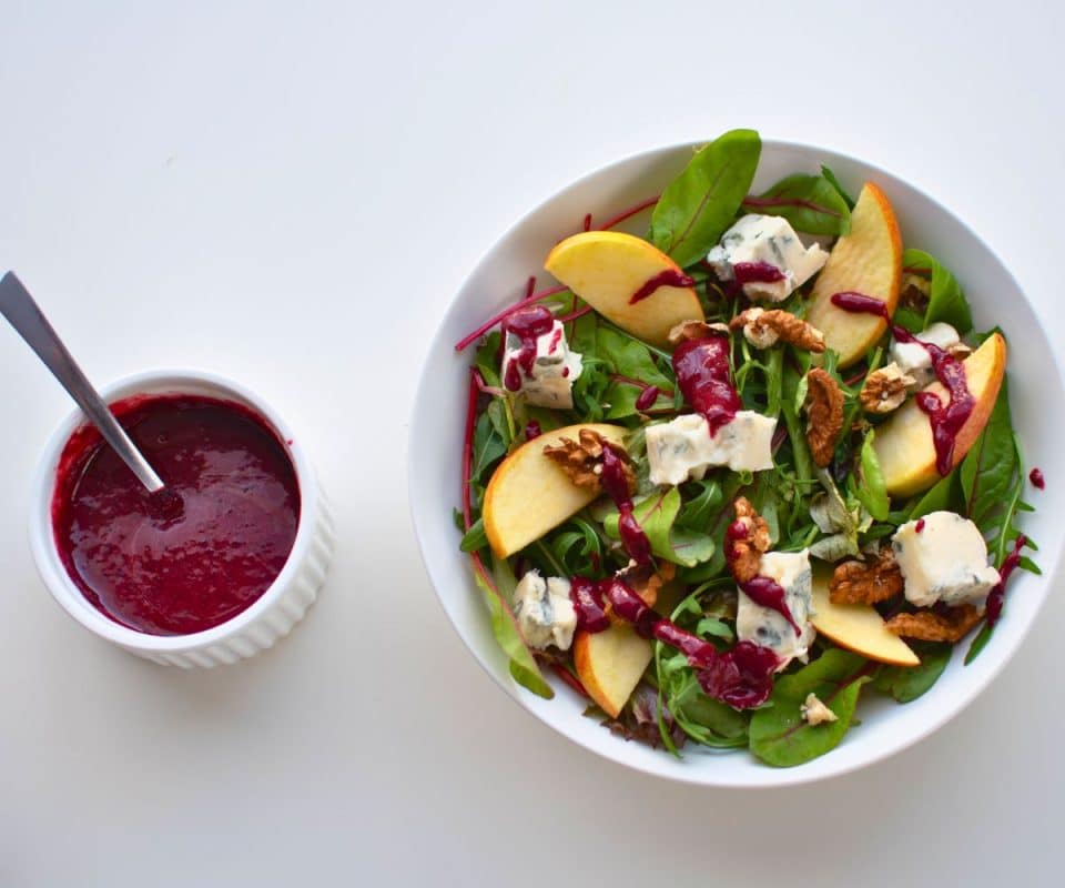 Apple Gorgonzola Salad with Blackberry Vinaigrette