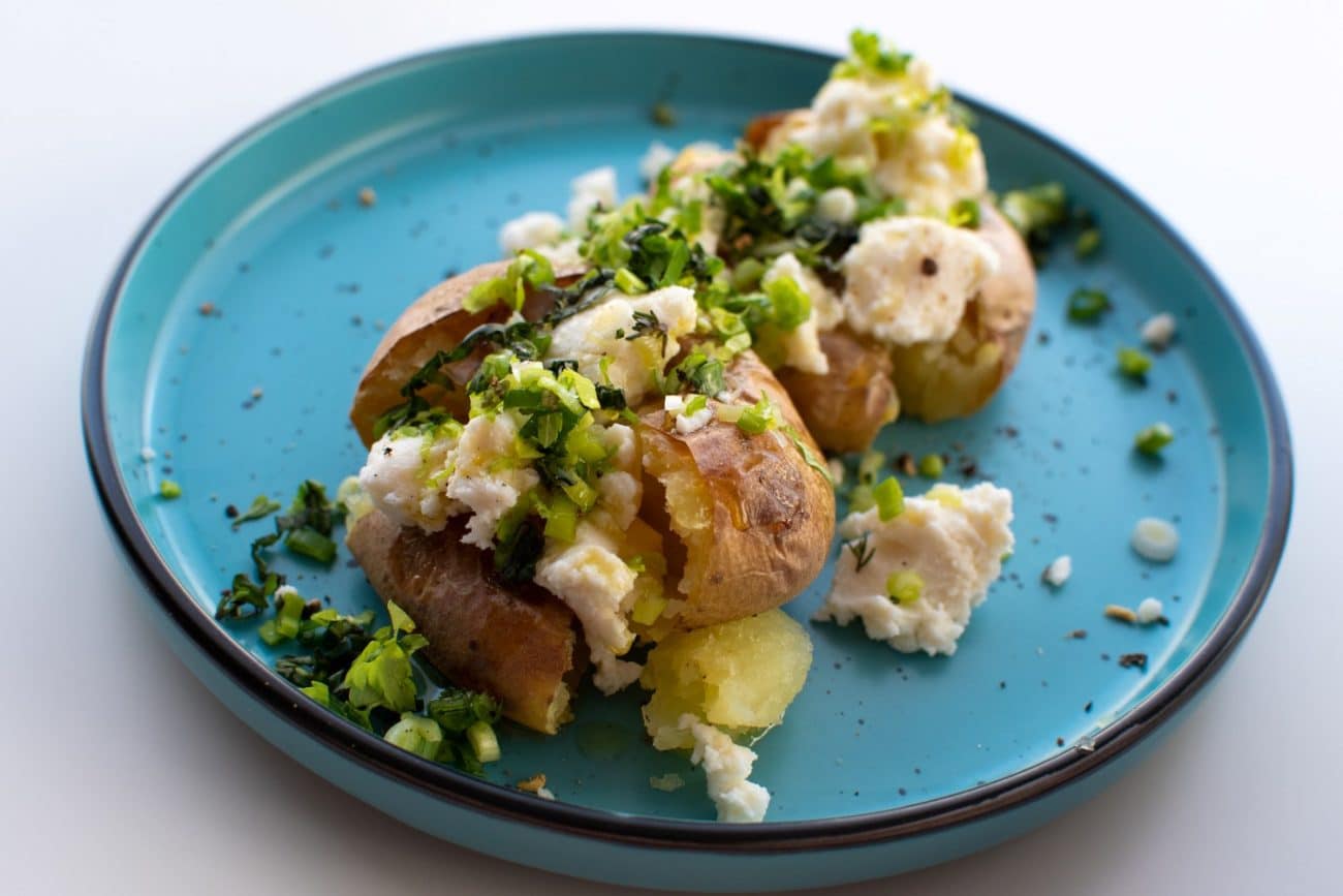 Baked New Potatoes w Herbs and Mature Cheese