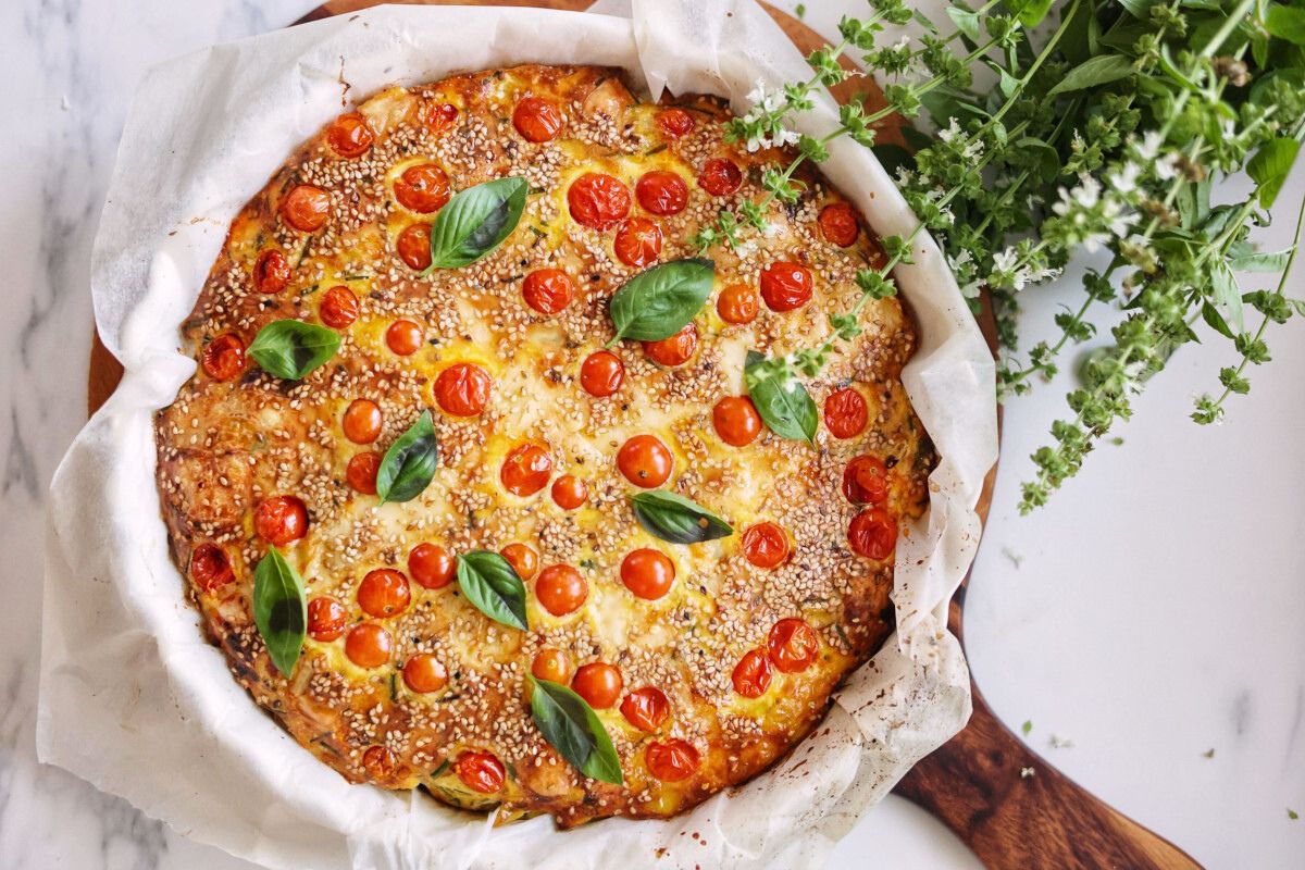 Spanish Tortilla with Tomatoes and Chickpeas