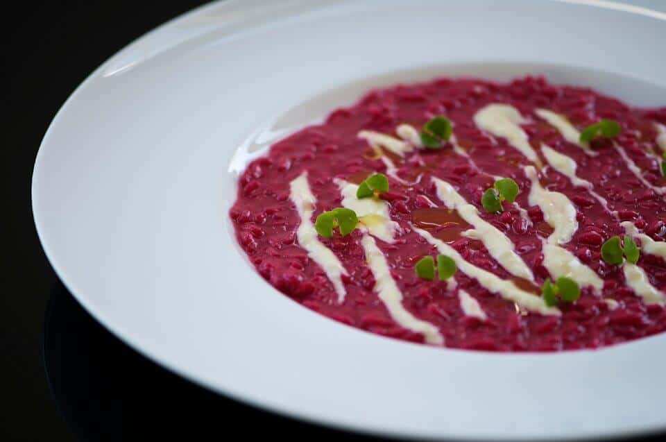 Beetroot Risotto and Gorgonzola