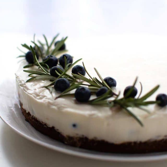 Blueberry banana cheesecake