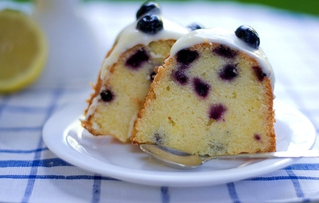 Blueberry lemon Bundt cake with cream cheese frosting