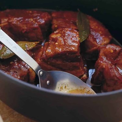 Braised Pork Belly with Chilies