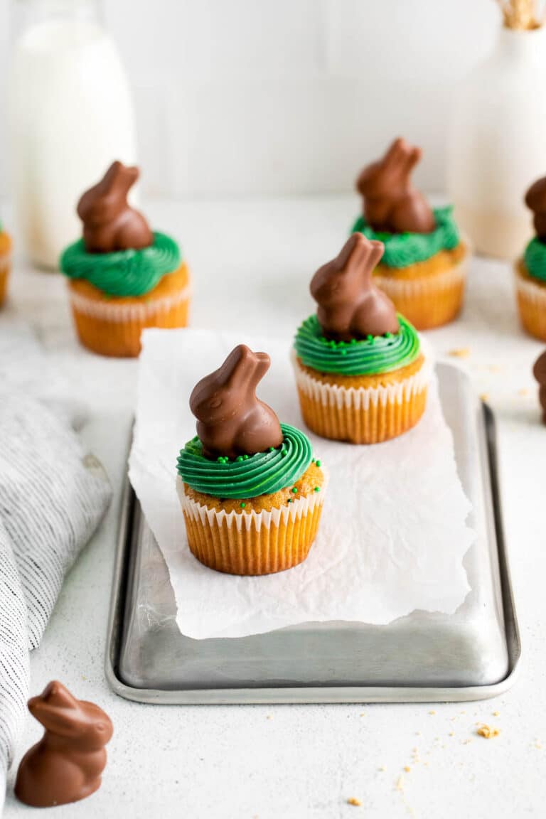 Carrot Cake Cupcakes with Chocolate Bunnies