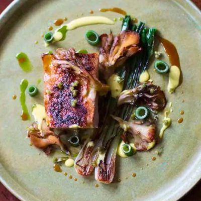 Chicken with Mushroom Puree & Rapeseed Emulsion