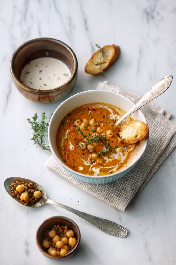 Creamy Lentil and Chickpea Soup