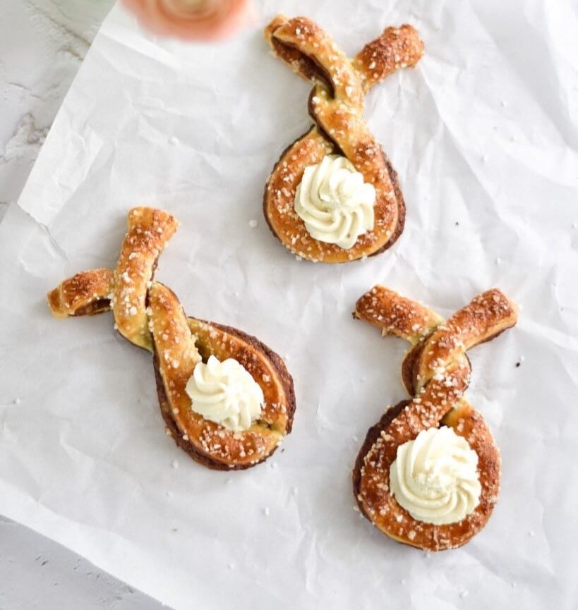 Easter Pastry Bunnies with Nutella & Mascarpone Honey Cream