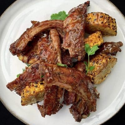 Fall-off-the-Bone Pork Spare Ribs with Juicy Corn and Cilantro