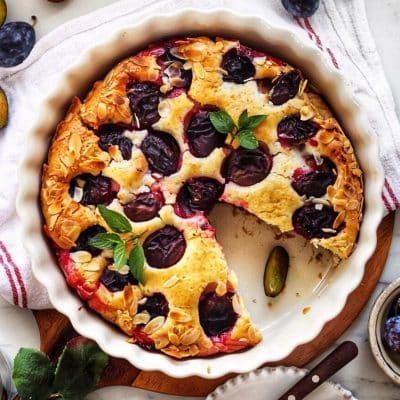 Fluffy Vegan Plum Tart