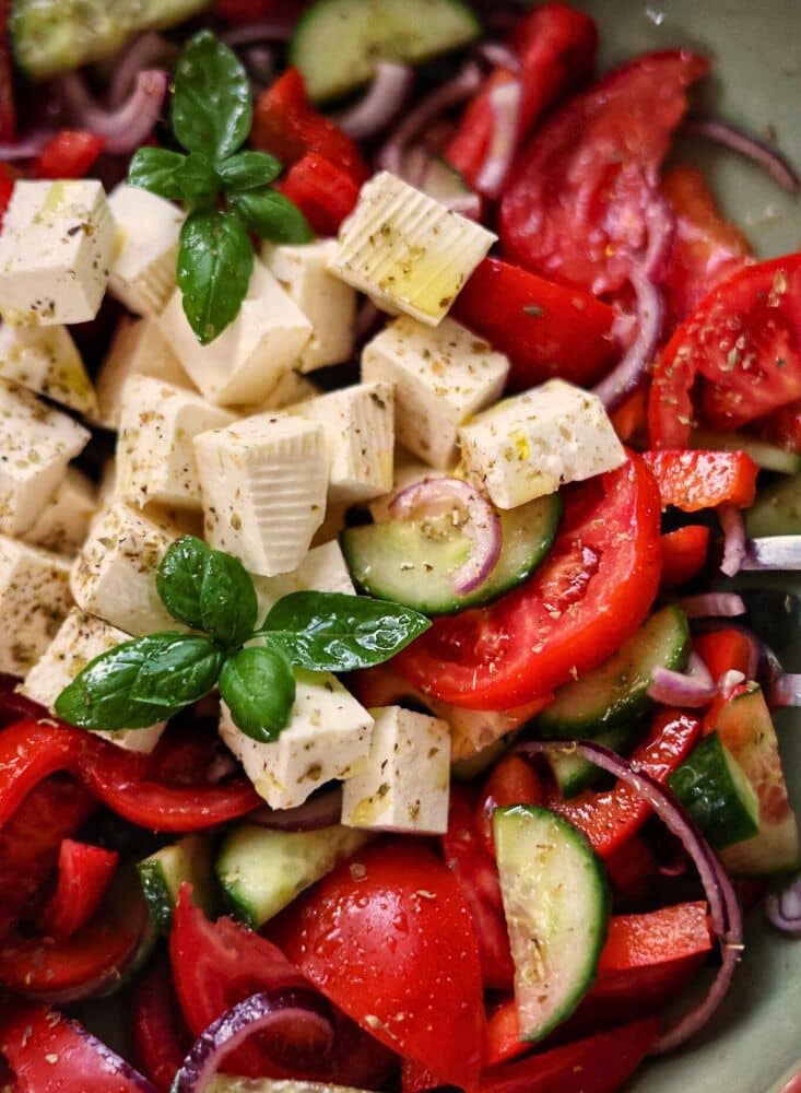 Traditional Greek Salad with Feta Cheese