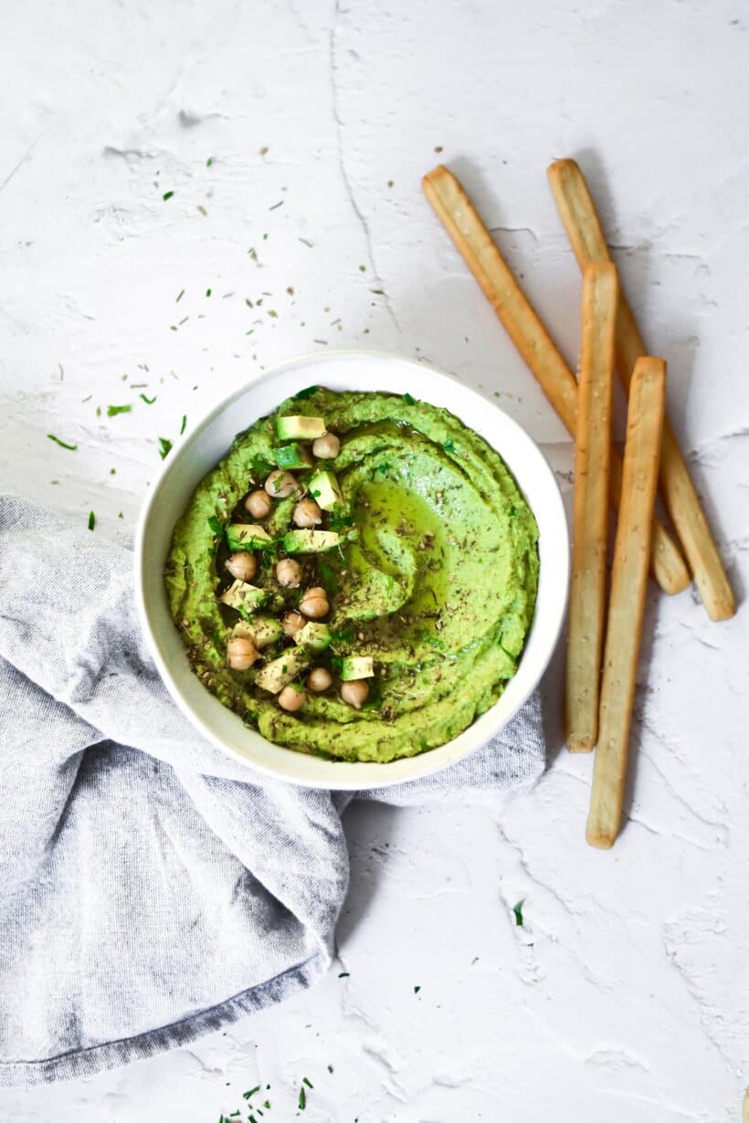 Avocado Hummus with Spinach