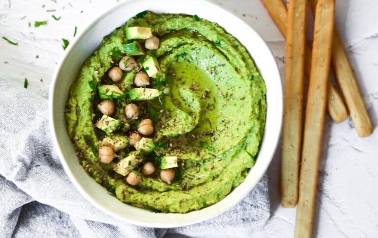 Avocado Hummus with Spinach