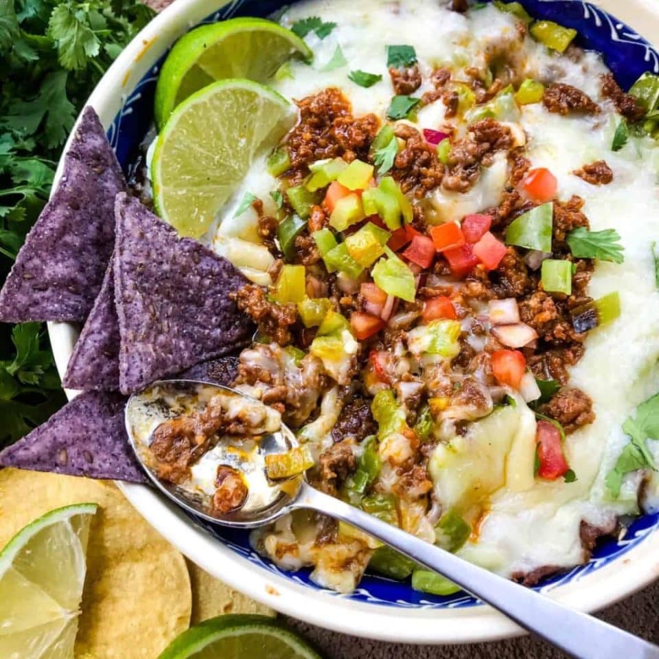 Hatch Green Chile Chorizo Queso Fundido