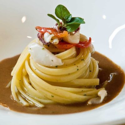 LINGUINE WITH SQUID AND RYE BREAD SAUCE