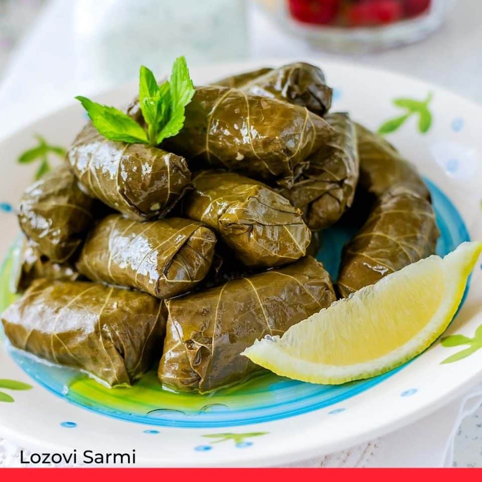 Lozovi Sarmi (Лозови сарми) Stuffed vine leaves