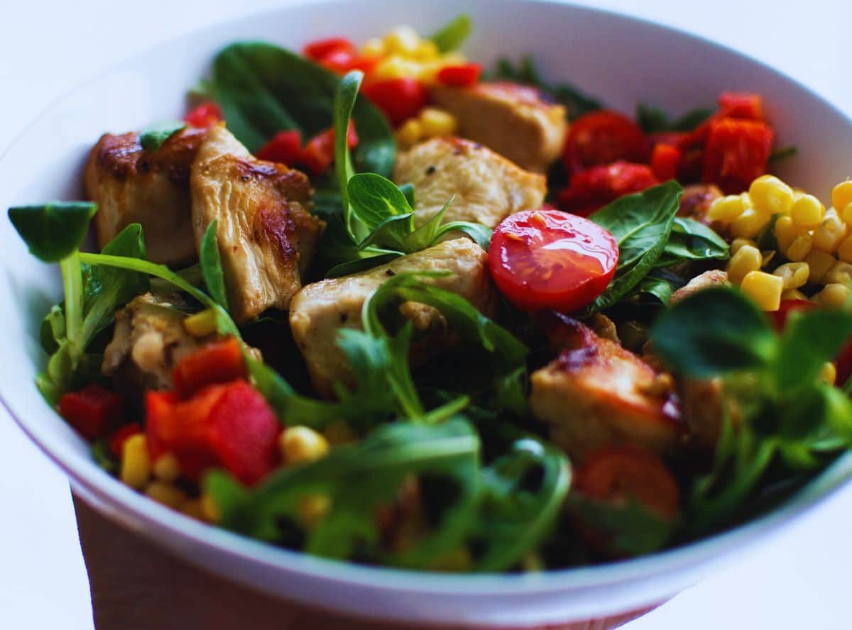 Marinated Grilled Chicken and Baked Pepper Salad