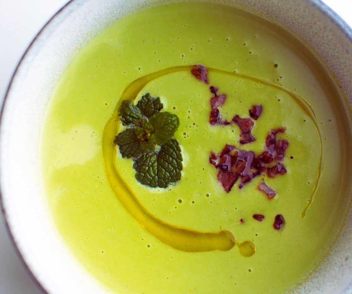 Mint & Pea Soup with Bacon