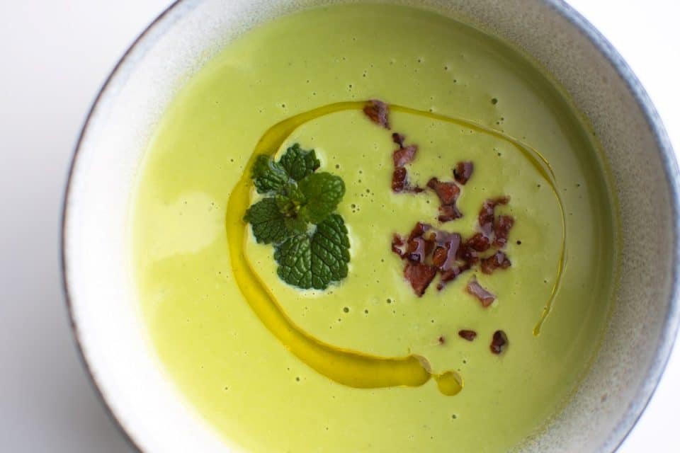 Mint & Pea Soup with Bacon