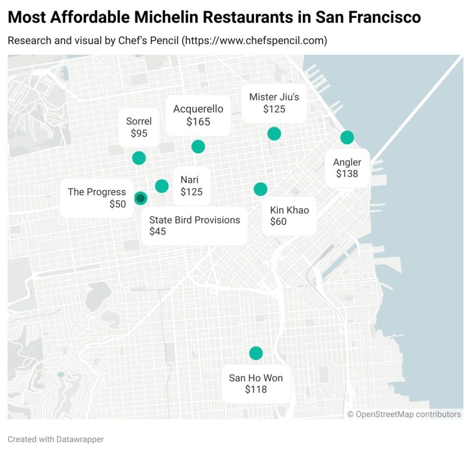 Mapped: Most Affordable Michelin Restaurants in San Francisco