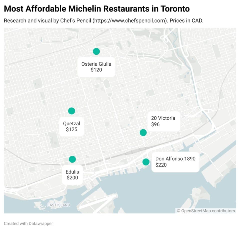 Cheapest Michelin Restaurants In Toronto (Map)