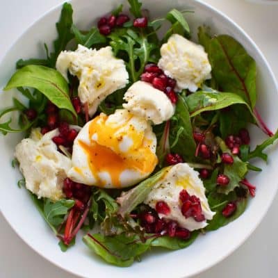 Mozzarella Poached Egg Salad