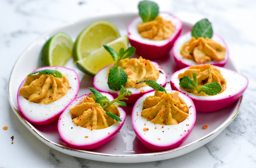 Pink Deviled Eggs