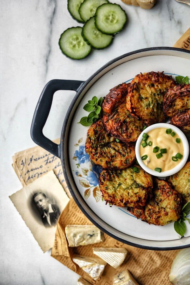 Crispy, Cheesy Potato Fritters - air fryer recipe