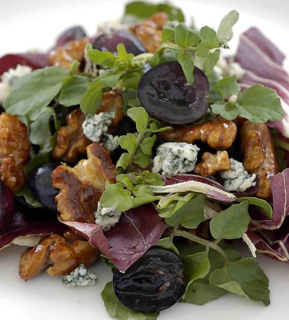 Radicchio Salad with Blue Cheese, Honeyed Walnuts and Cabernet