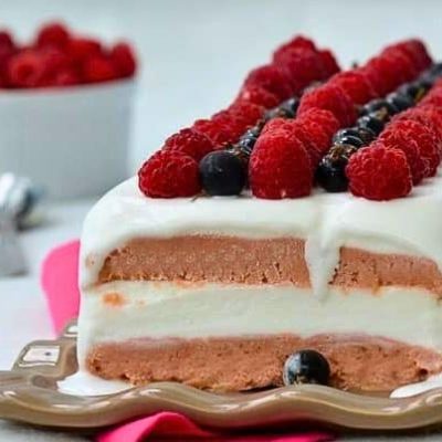 Raspberry and Whipped Cream Ice-Cream