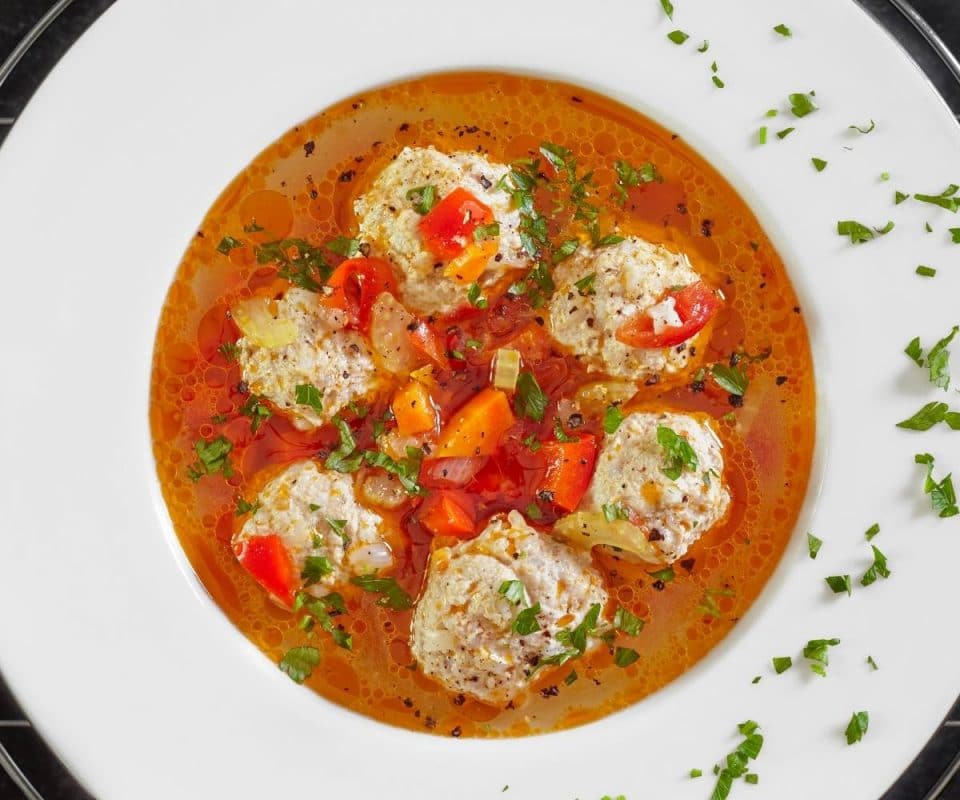 Romanian Meatball Soup Ciorba de Perisoare