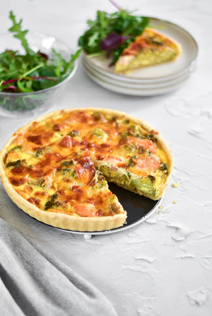 Salmon and Broccoli Quiche