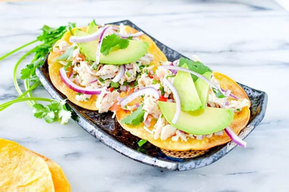 Salpicón de Pollo – Chicken Salad Tostadas