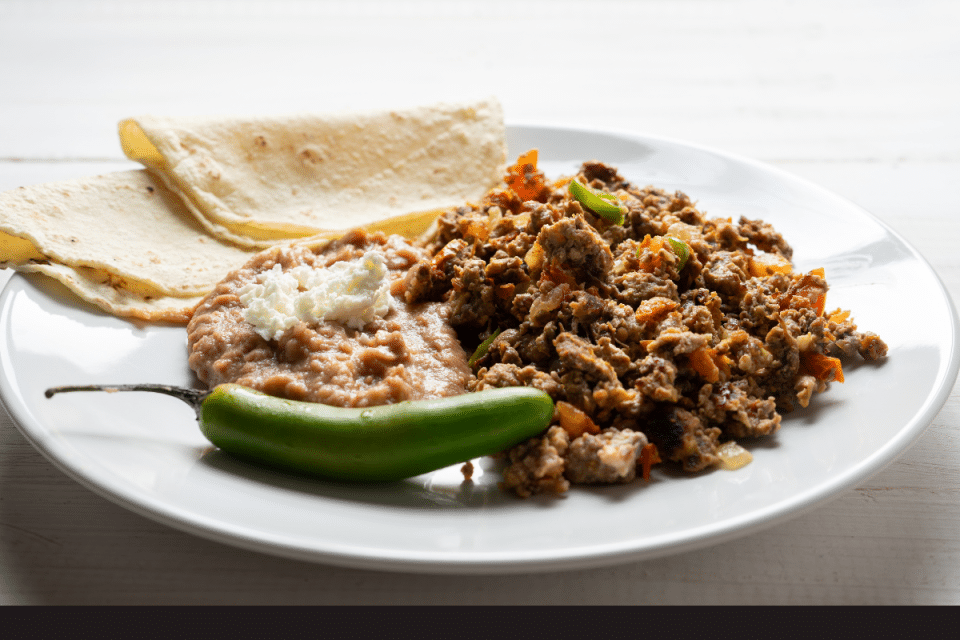 Scrambled eggs with machaca