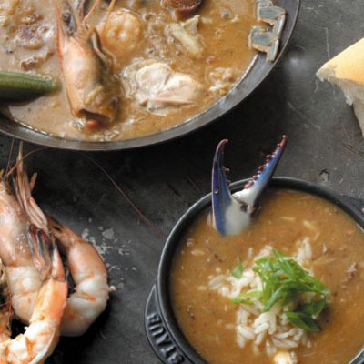 Seafood and Okra Gumbo with Alligator Sausage