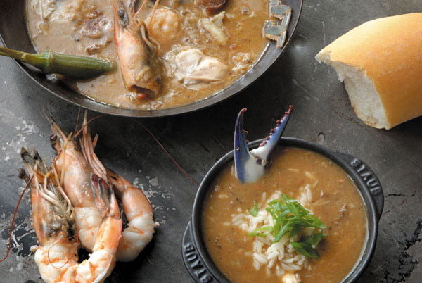 Seafood and Okra Gumbo with Alligator Sausage