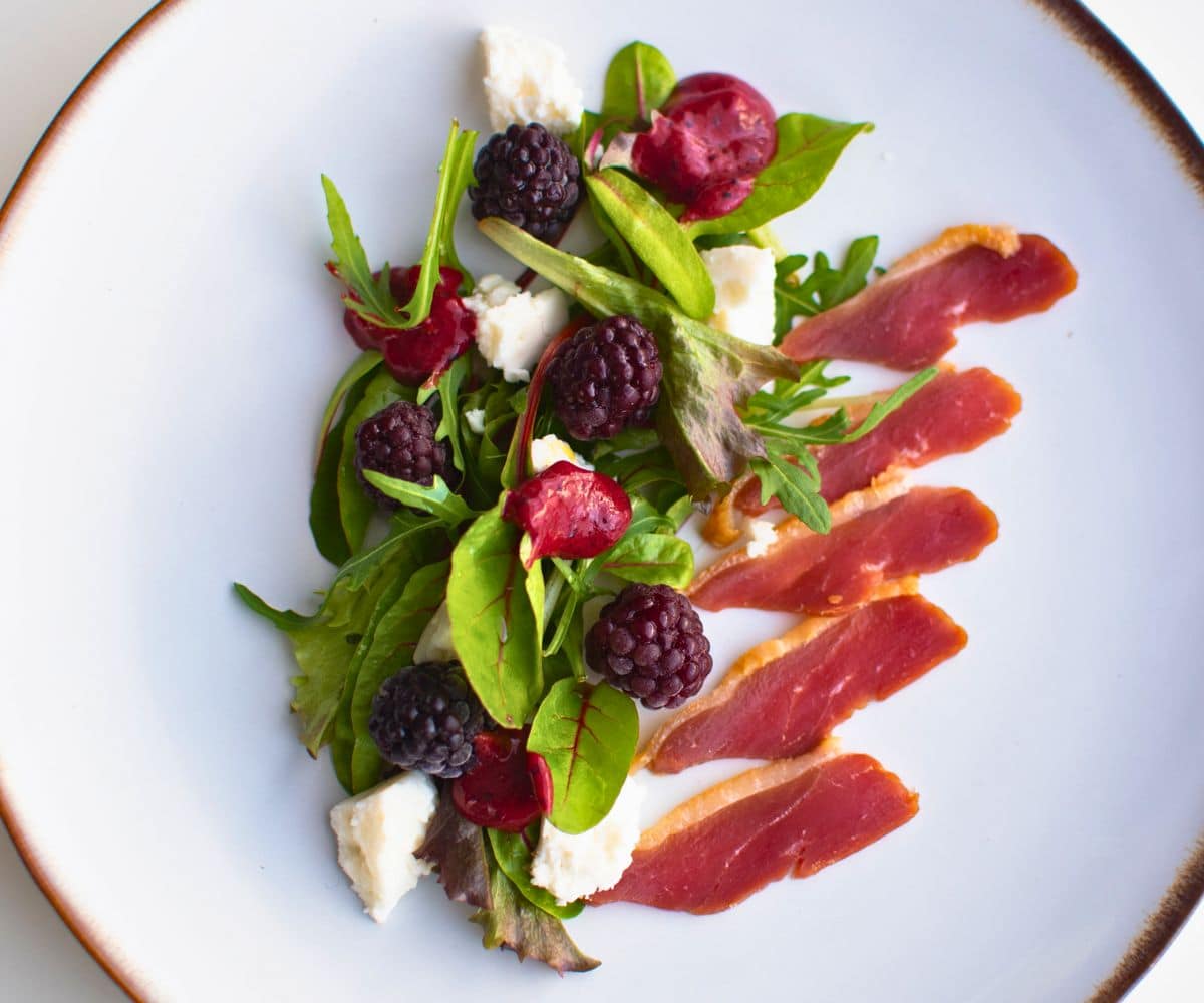 Smoked Duck Breast Salad with Blackberry