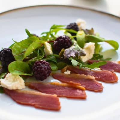 Smoked Duck Breast Salad with Blackberry