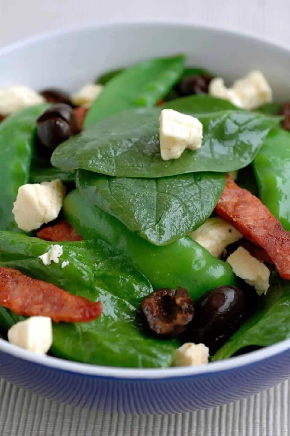 Spinach Salad with Chorizo & Feta