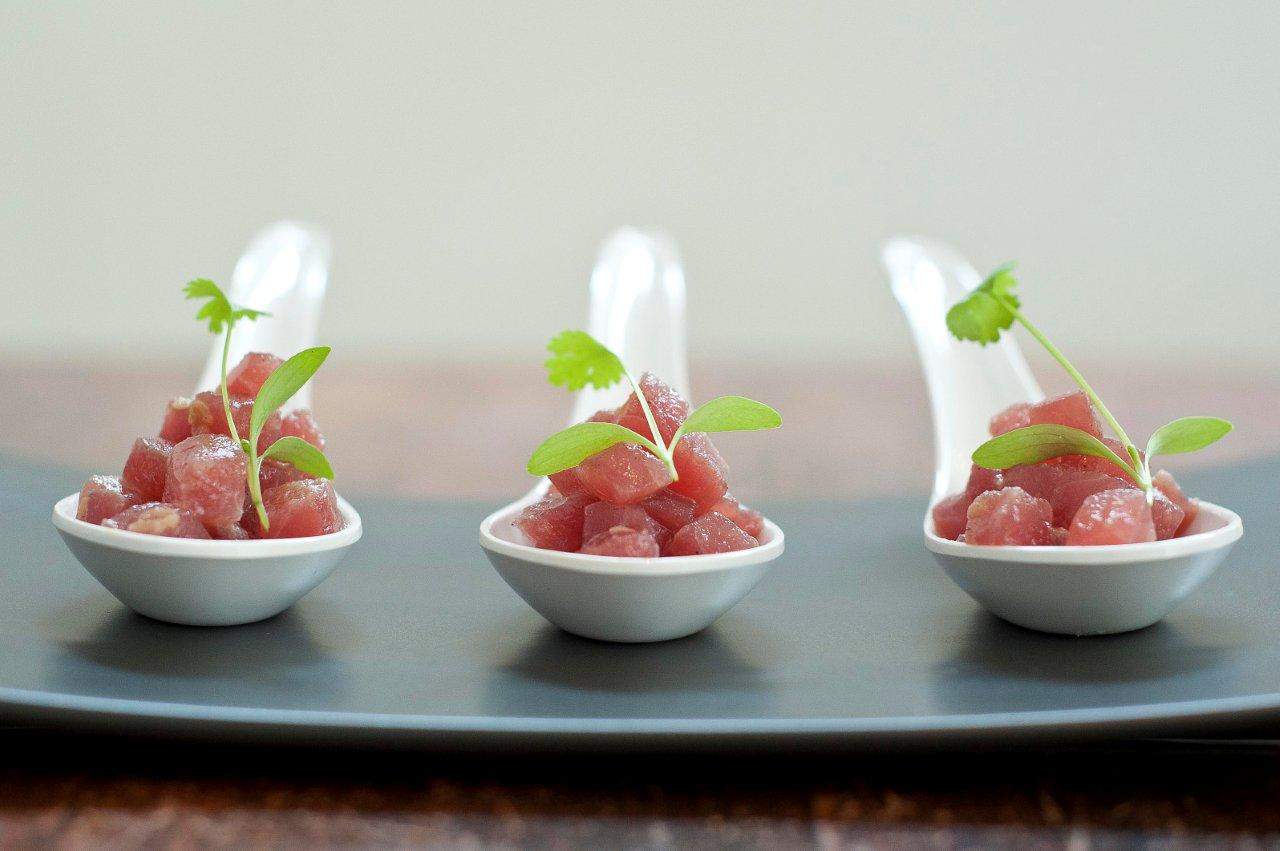 TUNA SASHIMI – YUZU DRESSING – BABY CORIANDER