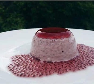 Vegan Panna Cotta with Chia Seeds and Berries