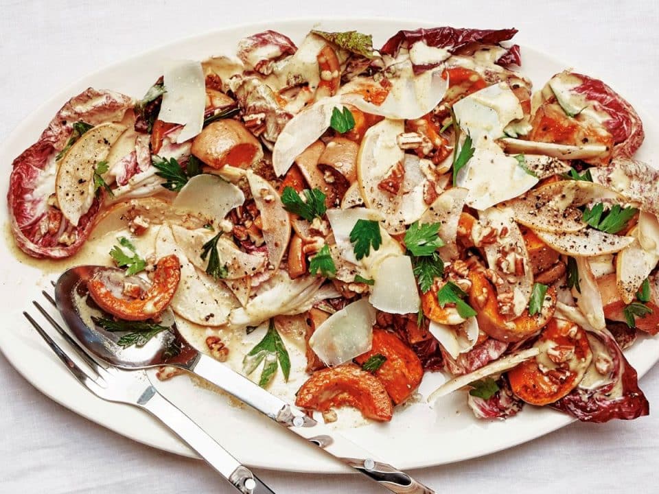 Squash and Radicchio Salad With Pecans