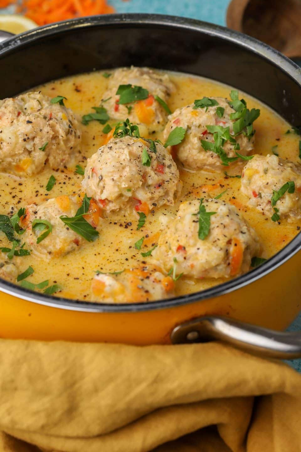 Greek Turkey Meatball Soup - Youvarlakia